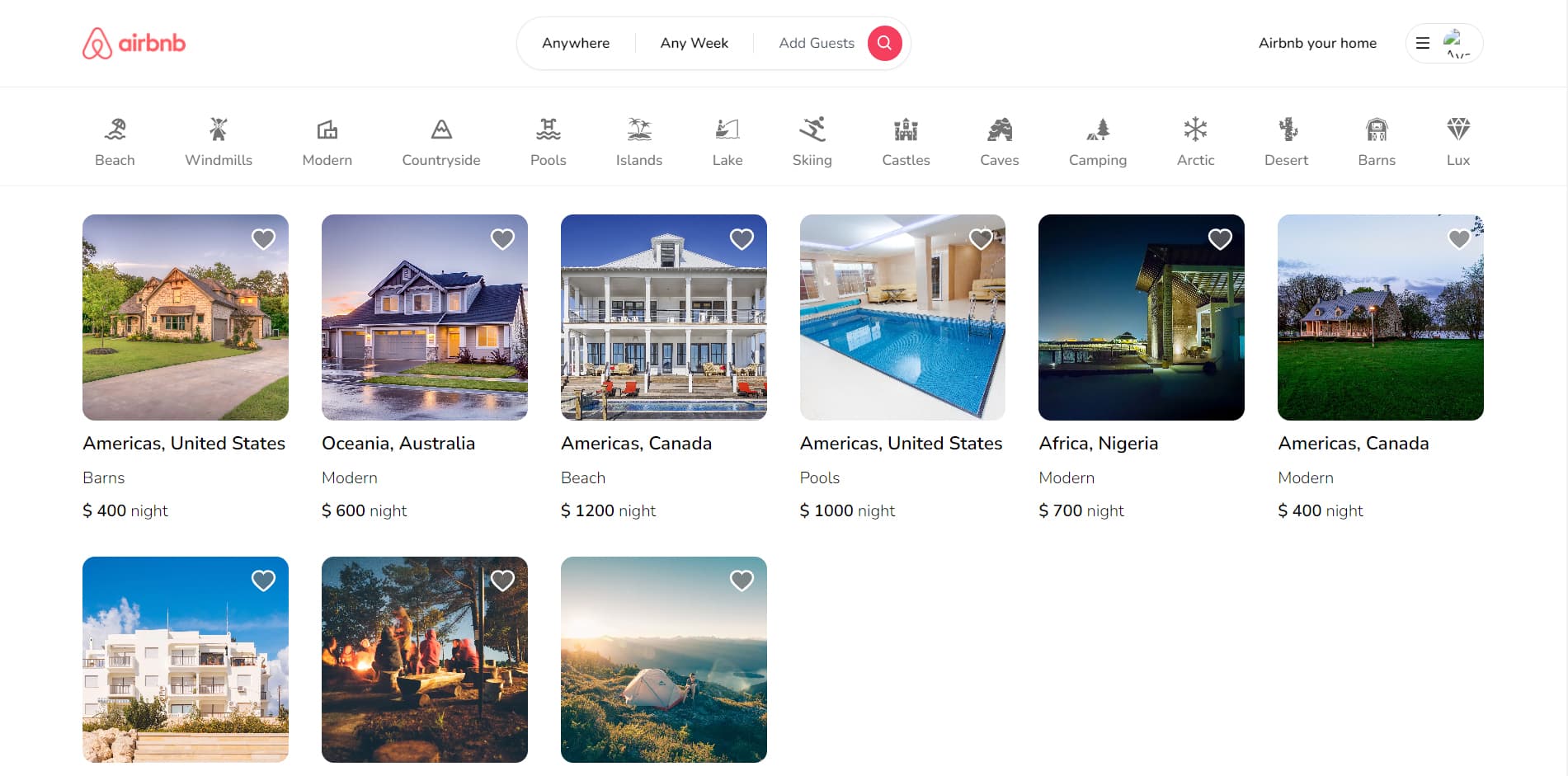 Airbnb Clone